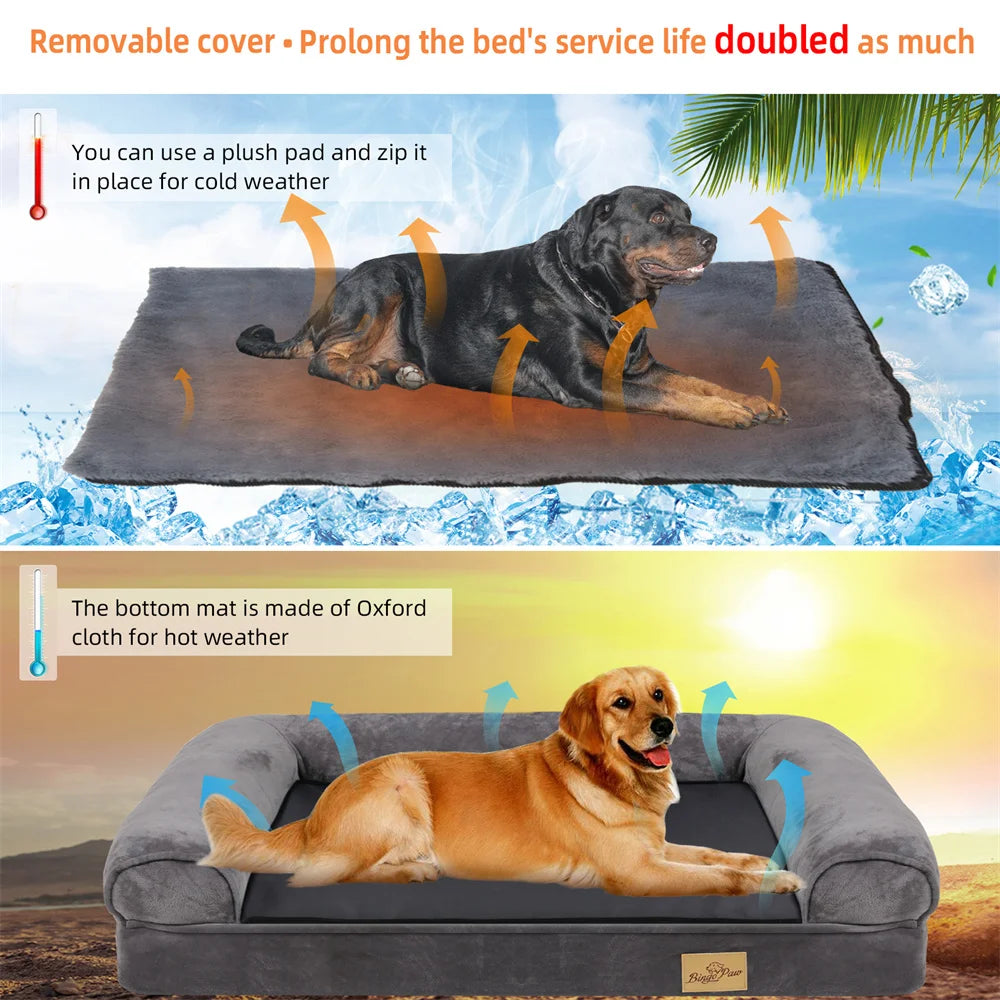 BORWART Calming Orthopedic Memory Foam Dog Bed Waterproof