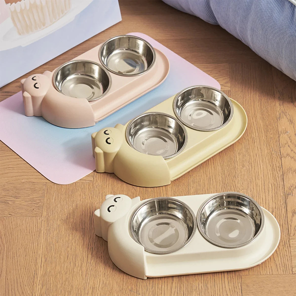 High-concerned Double Bowl Stainless Steel Pet Feeder For Dogs