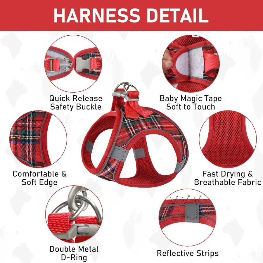 Small Animal Harness And Leash Set With Soft Mesh Vest