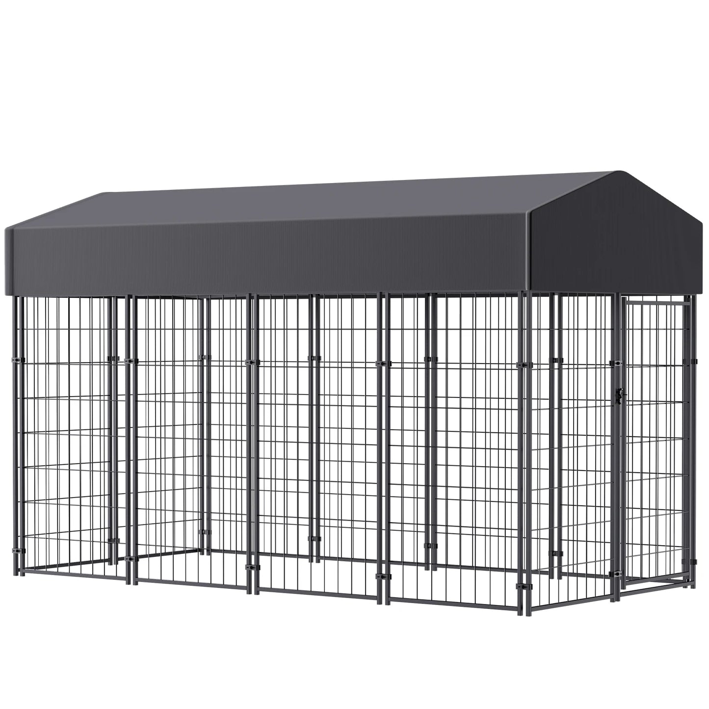 BINGOPAW Welded Wire Outdoor Dog Kennel With Cover