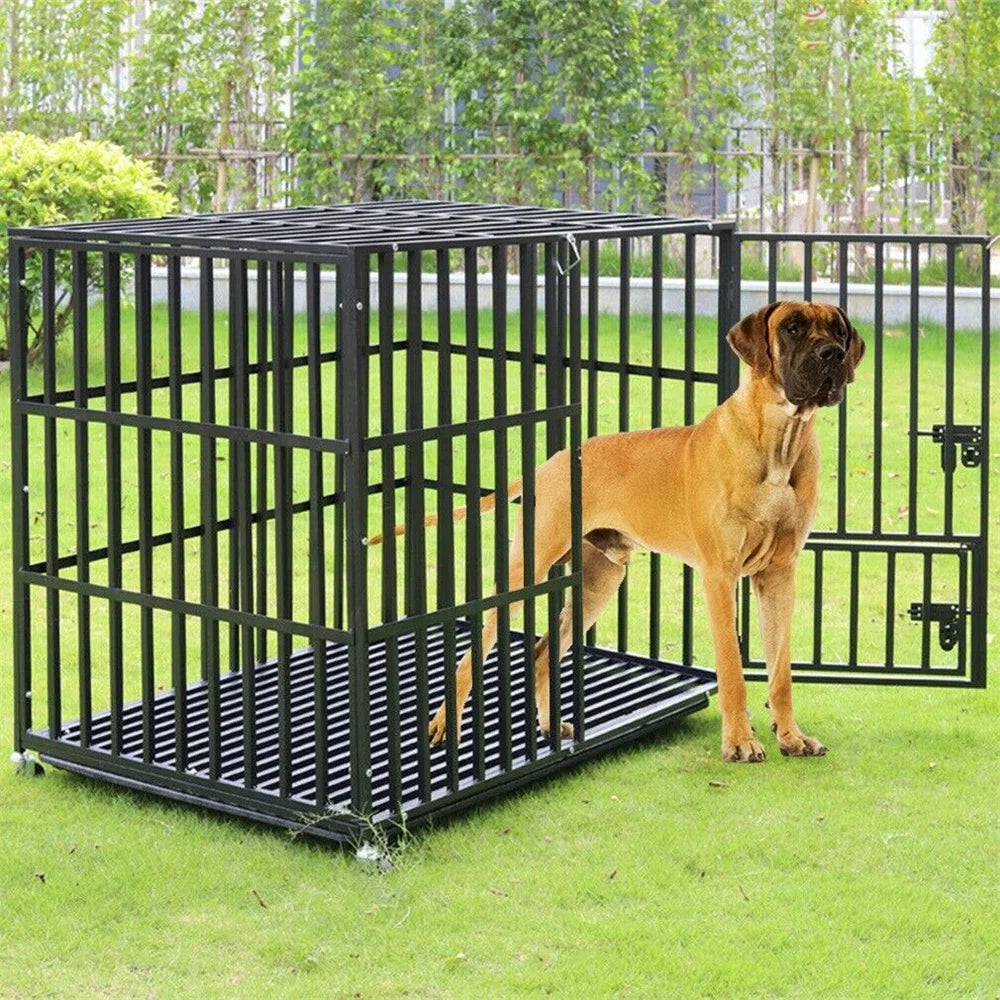 BORWARTH Heavy Duty Dog Crate Chew Resistant Metal Kennel