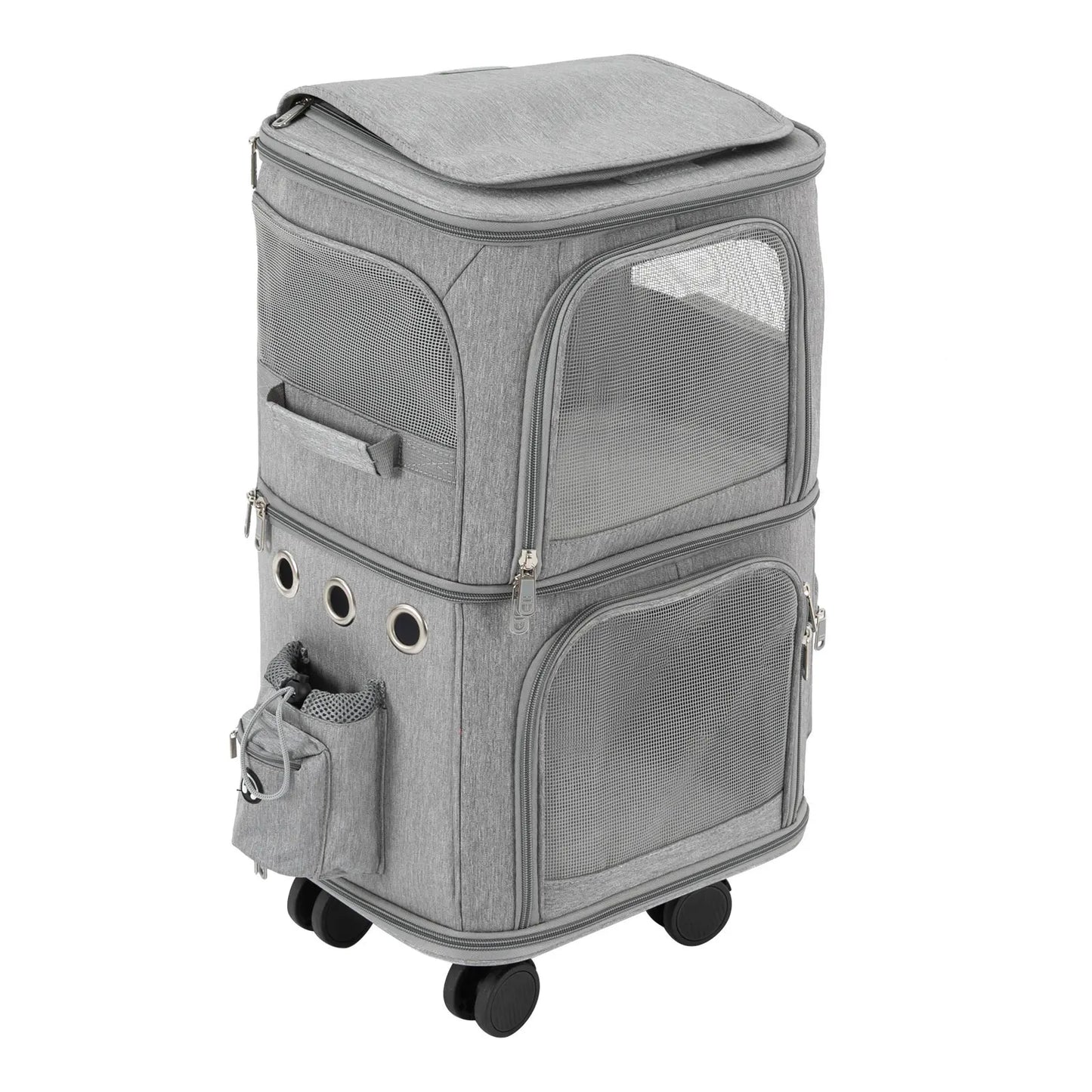 Cat Carrier Rolling Pet Carrier With Wheels And Ventilated