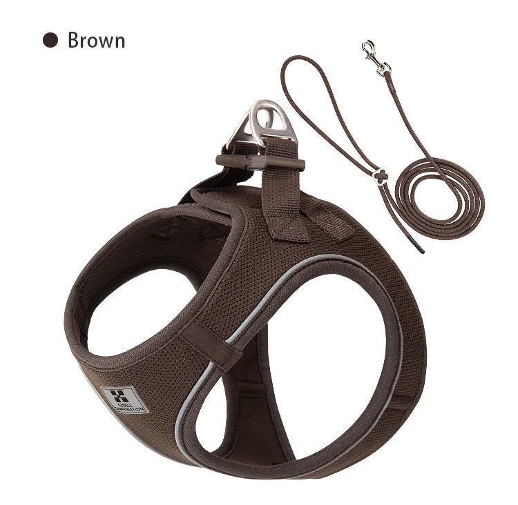 Small Combination Harness Leash Set Reflective Adjustable