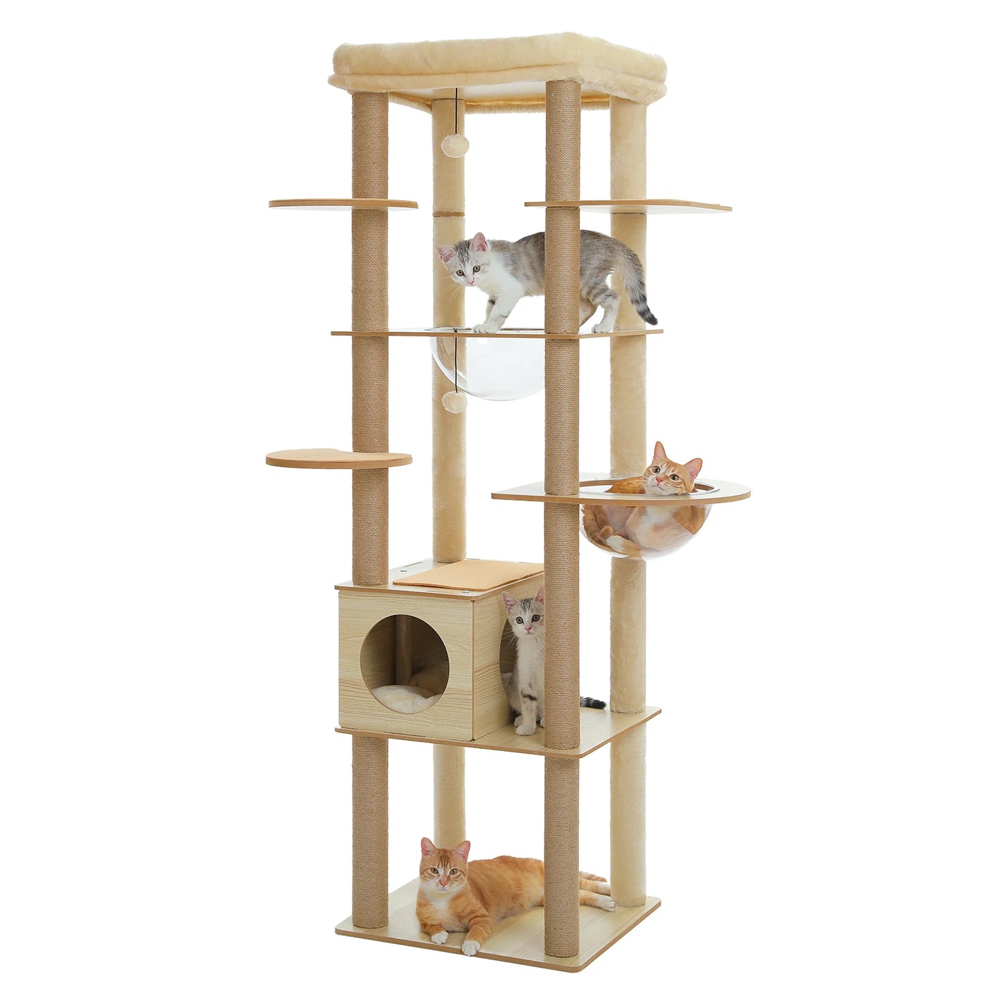 PAWZ Road Multi Level Cat Tree Wood Tower Scratching Posts