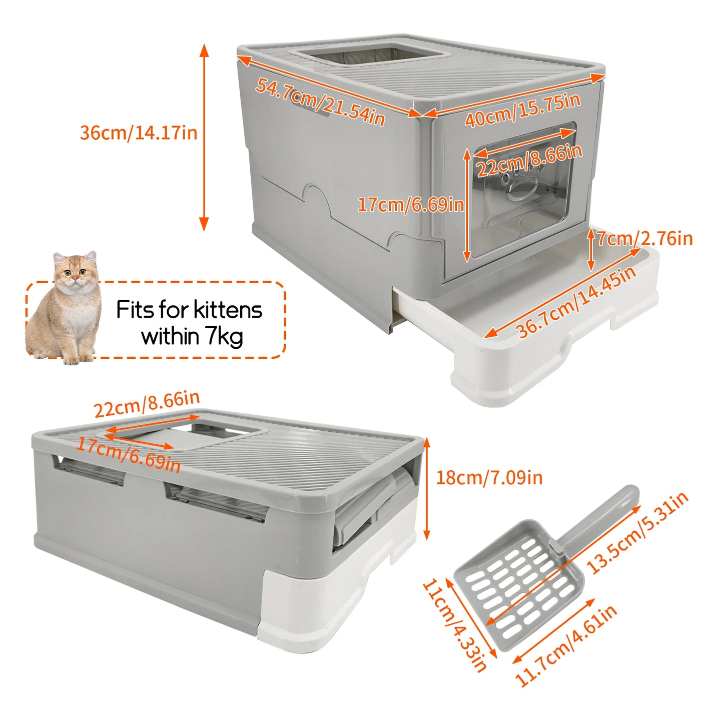 Feature Totally Closed Large Cat Litter Box With High Sides