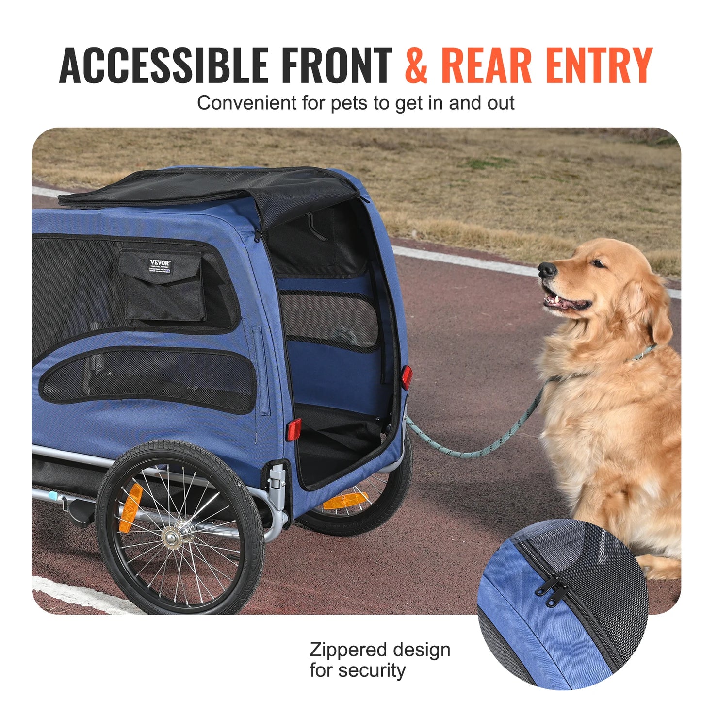SucceBuy Pet Bicycle Carrier Dog Trailer for Universal Bikes
