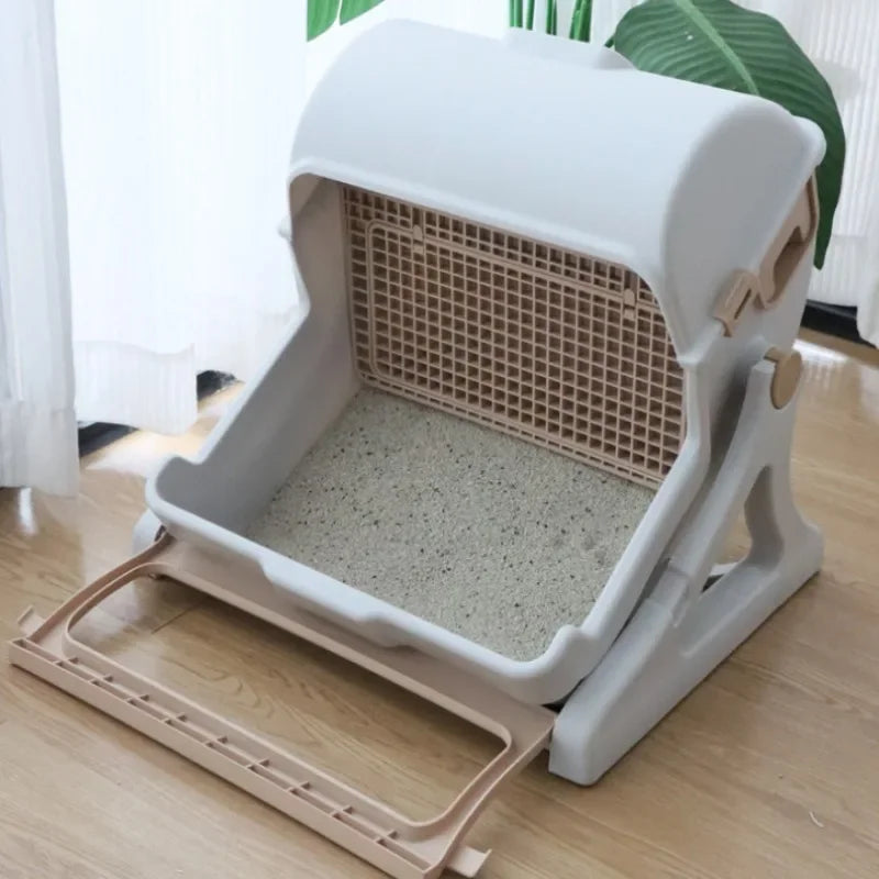 LZJV Semi Automatic Litter Box Anti Splash Cat Toilet