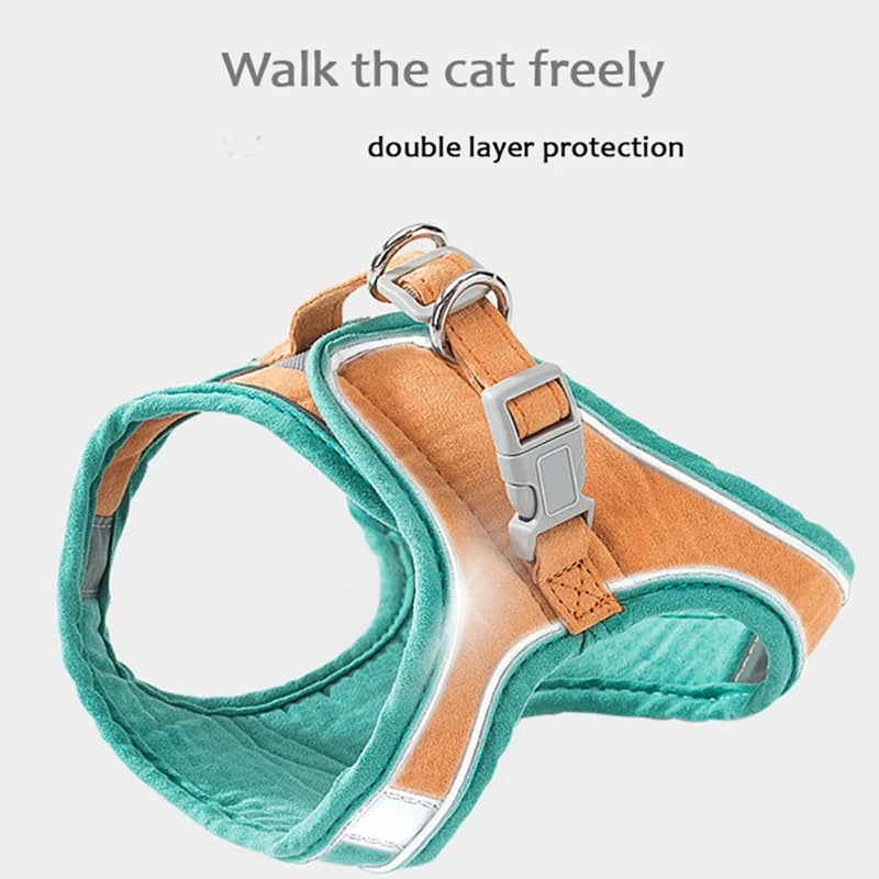 Feature Cat Harness Leash Set Reflective Strip For Cats Dogs