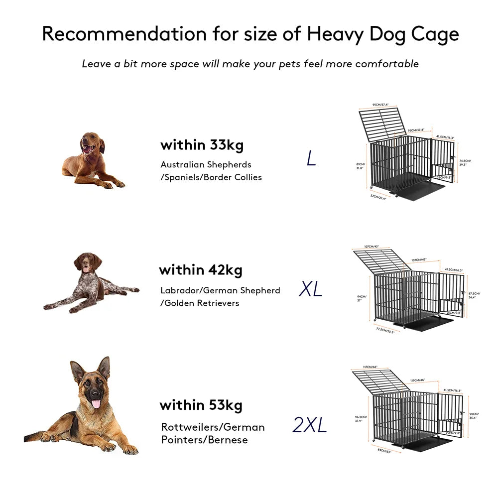 BORWARTH Heavy Duty Dog Crate Chew Resistant Metal Kennel