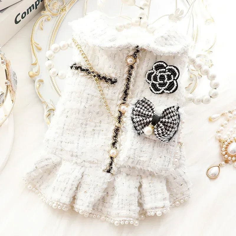 Winter Dog Princess Dress Backpack Coat Luxury Fashion