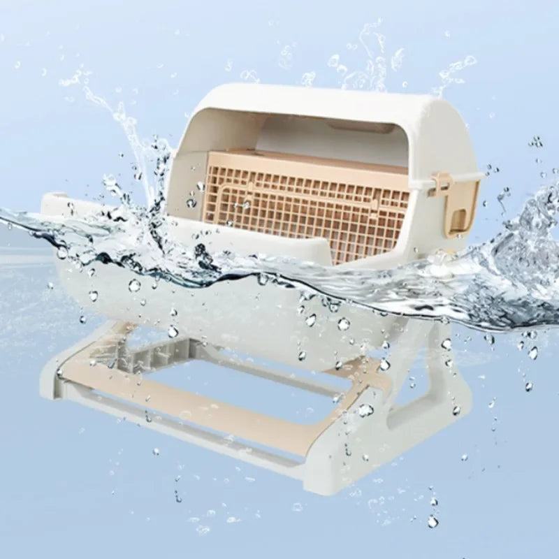 LZJV Semi Automatic Litter Box Anti Splash Cat Toilet