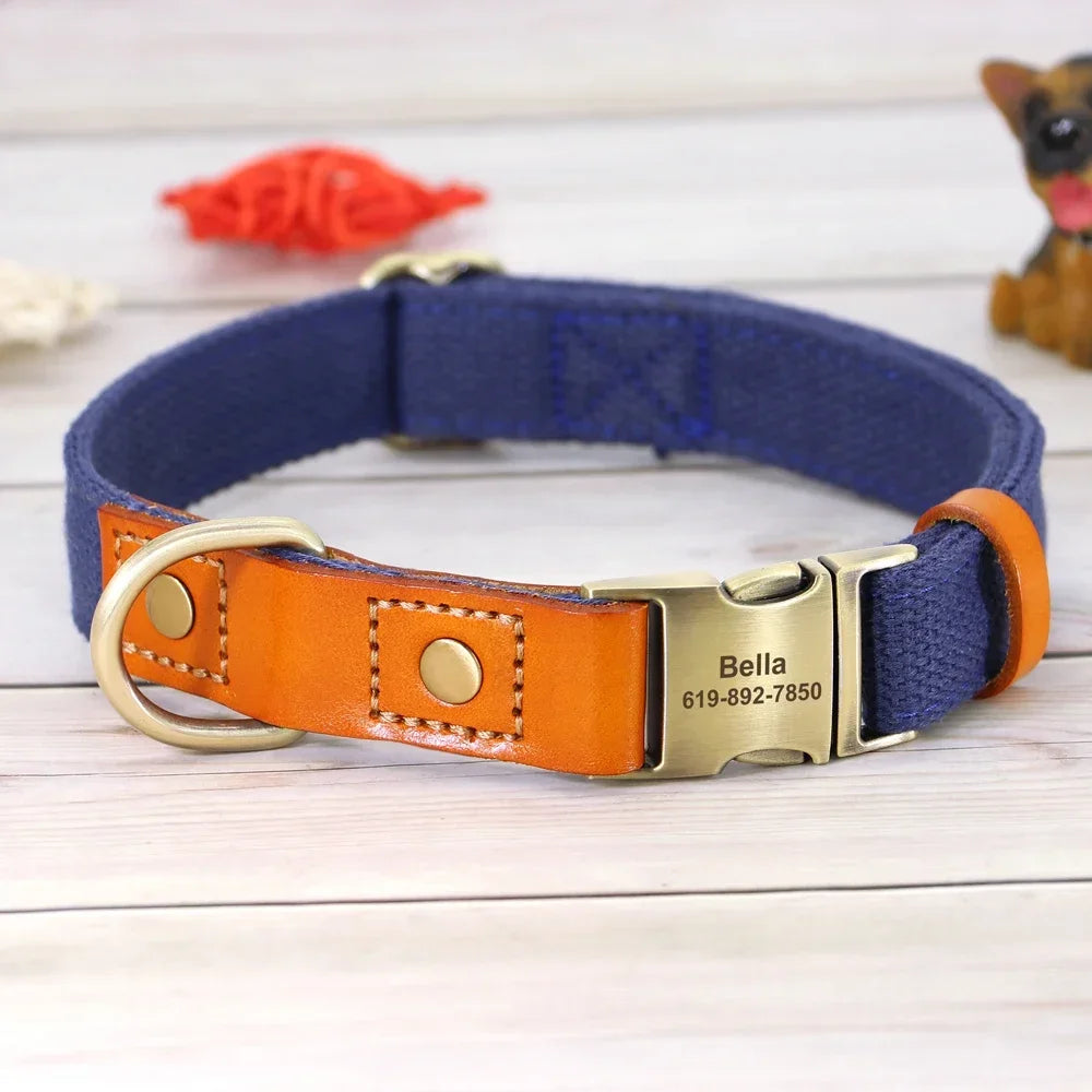 PET ARTIST Nylon Custom Dog Collar Leash With Personalized IDTag
