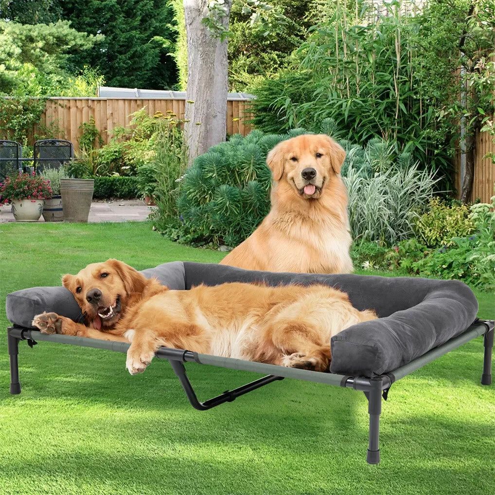 BINGOPAW Outdoor Elevated Dog Bed Mesh Lounger for Camping