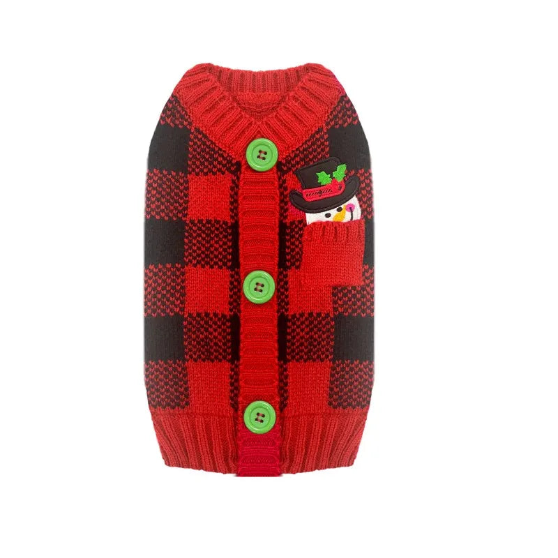 Winter Christmas Dog Sweater Coat Knit Striped Cartoon
