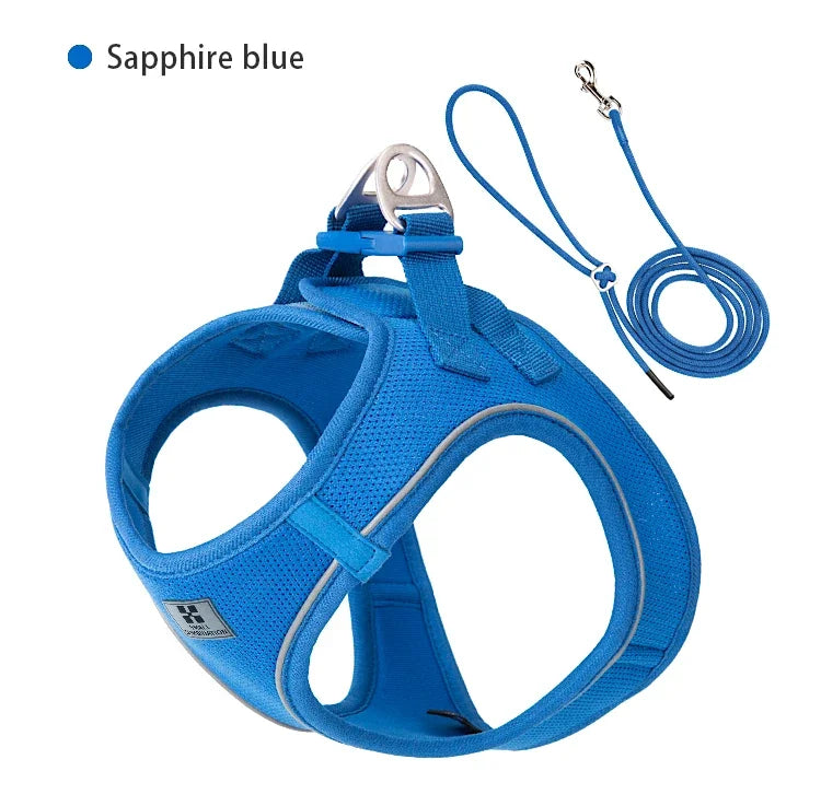 Small Combination Harness Leash Set Reflective Adjustable