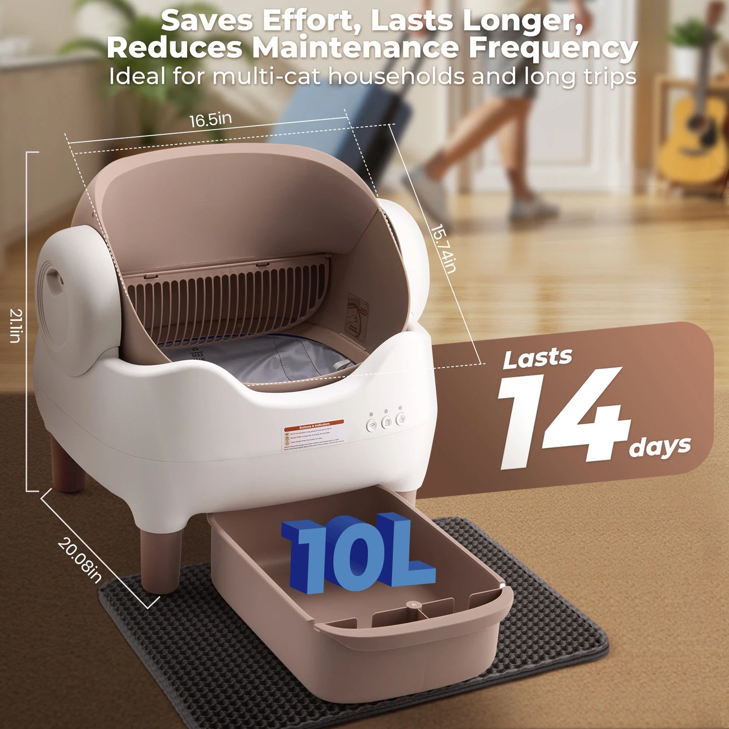Lunapurr Self Cleaning Litter Box with App Control