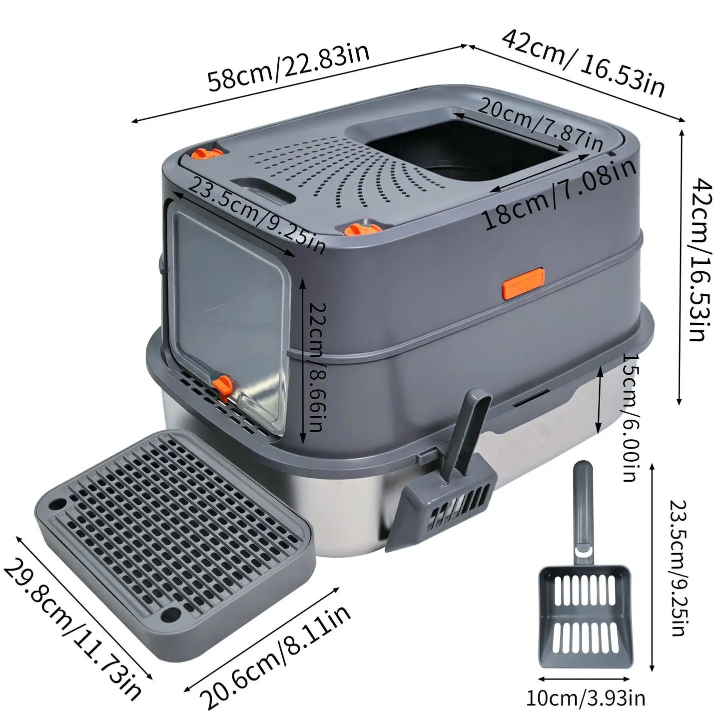 Feature Totally Closed Large Cat Litter Box With High Sides