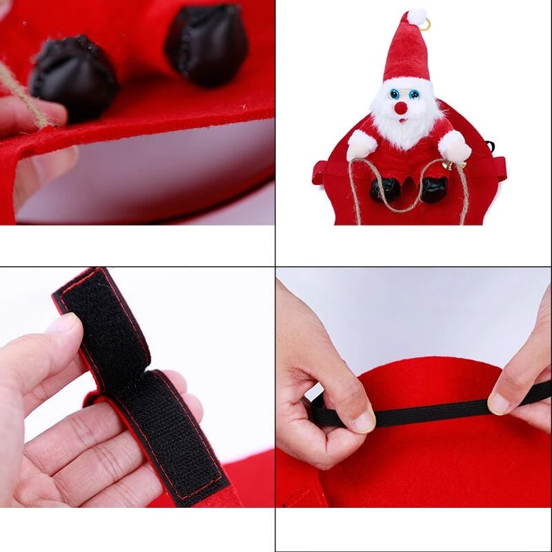 NONOR Santa Claus Dog Cat Christmas Costume Riding Cosplay Outfit