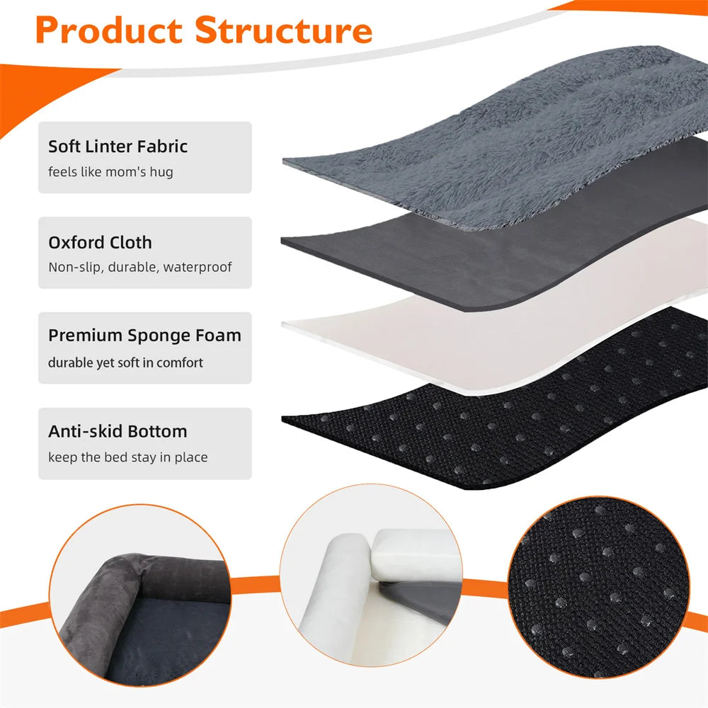 BORWART Calming Orthopedic Memory Foam Dog Bed Waterproof