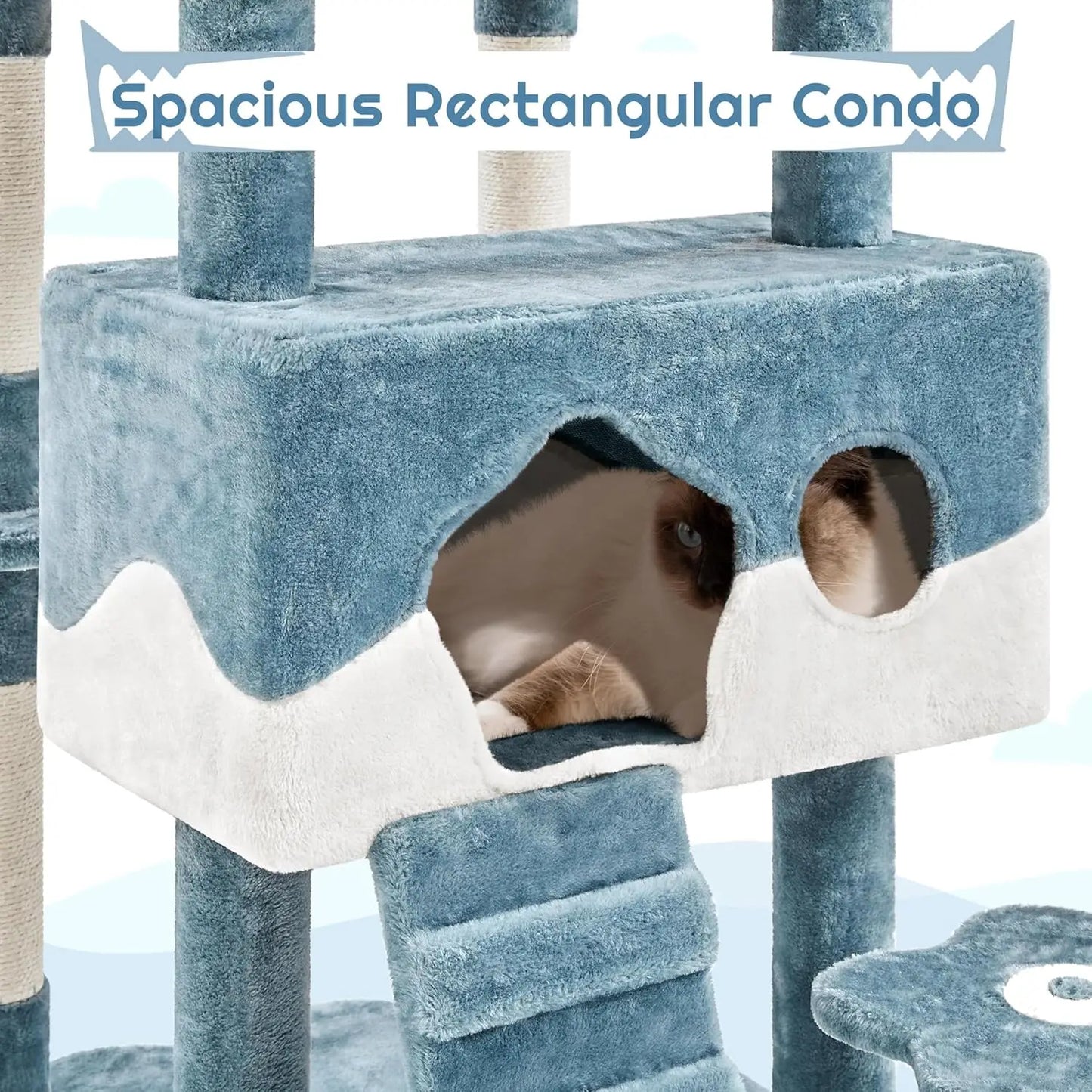Ocean-Themed Cat Tower Shark Bed Condos Perches Toys