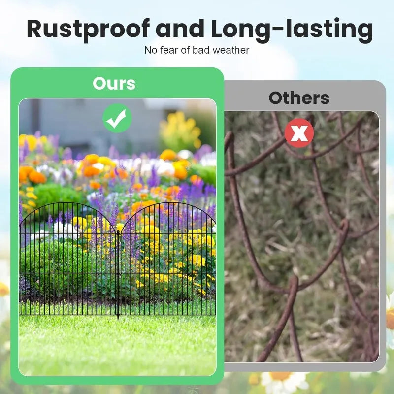 Rustproof Metal Garden Fence For Yard And Flower Bed Edging