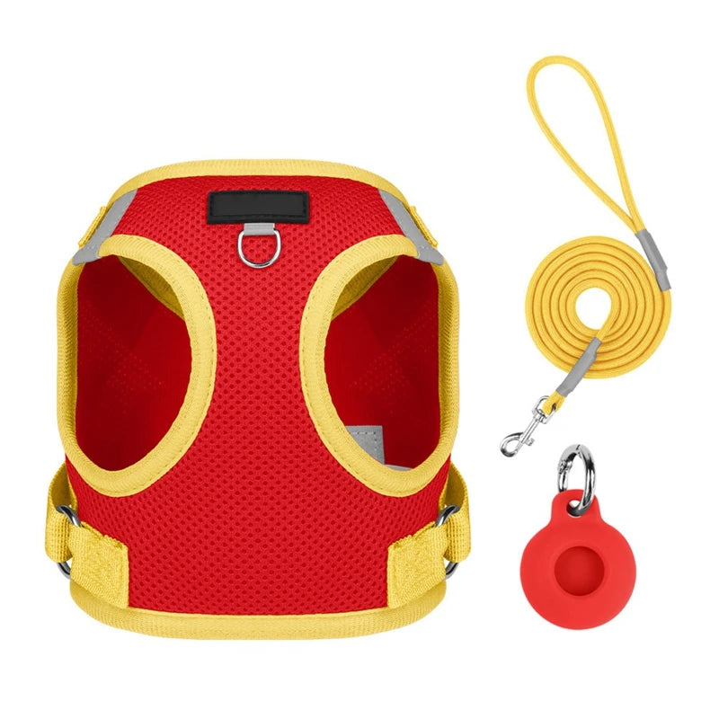 Pet Harness With AirTag Tracker And Leash Set