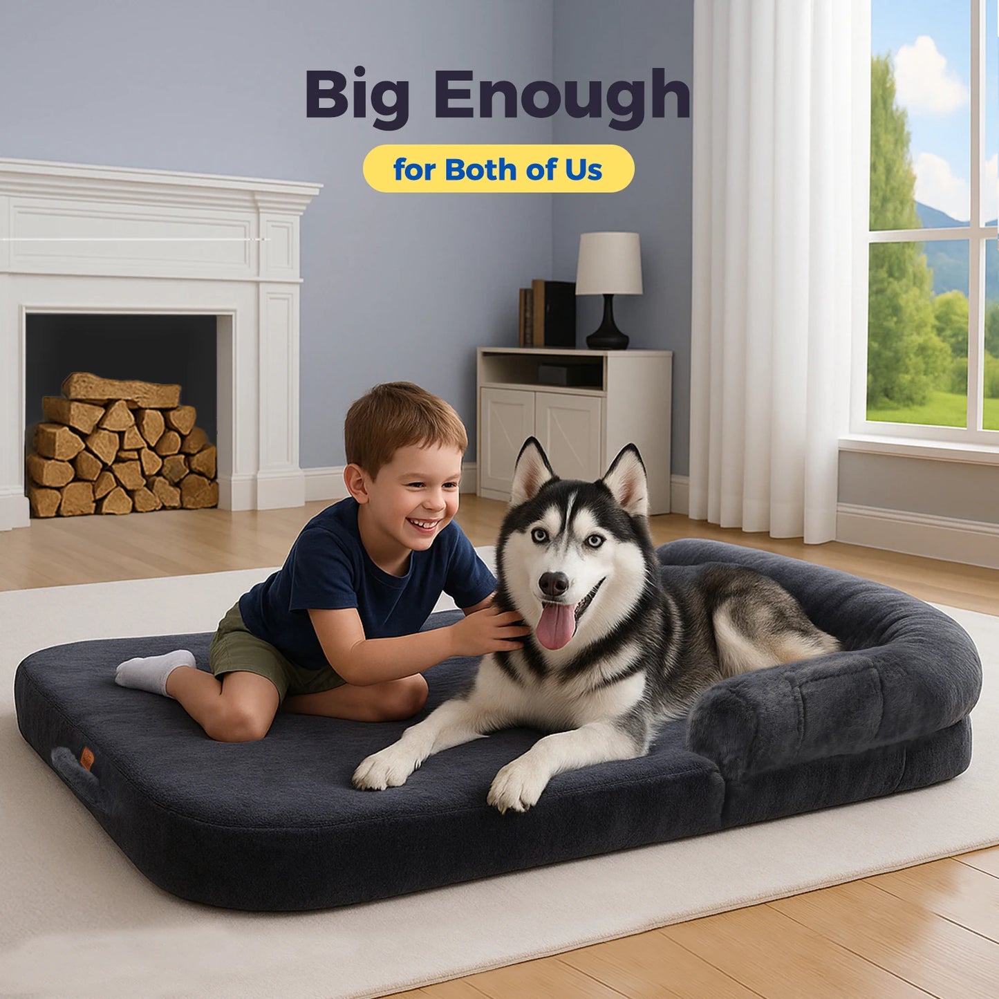 PAWZ Road Foldable Dog Bed Plush Couch for Large Dogs