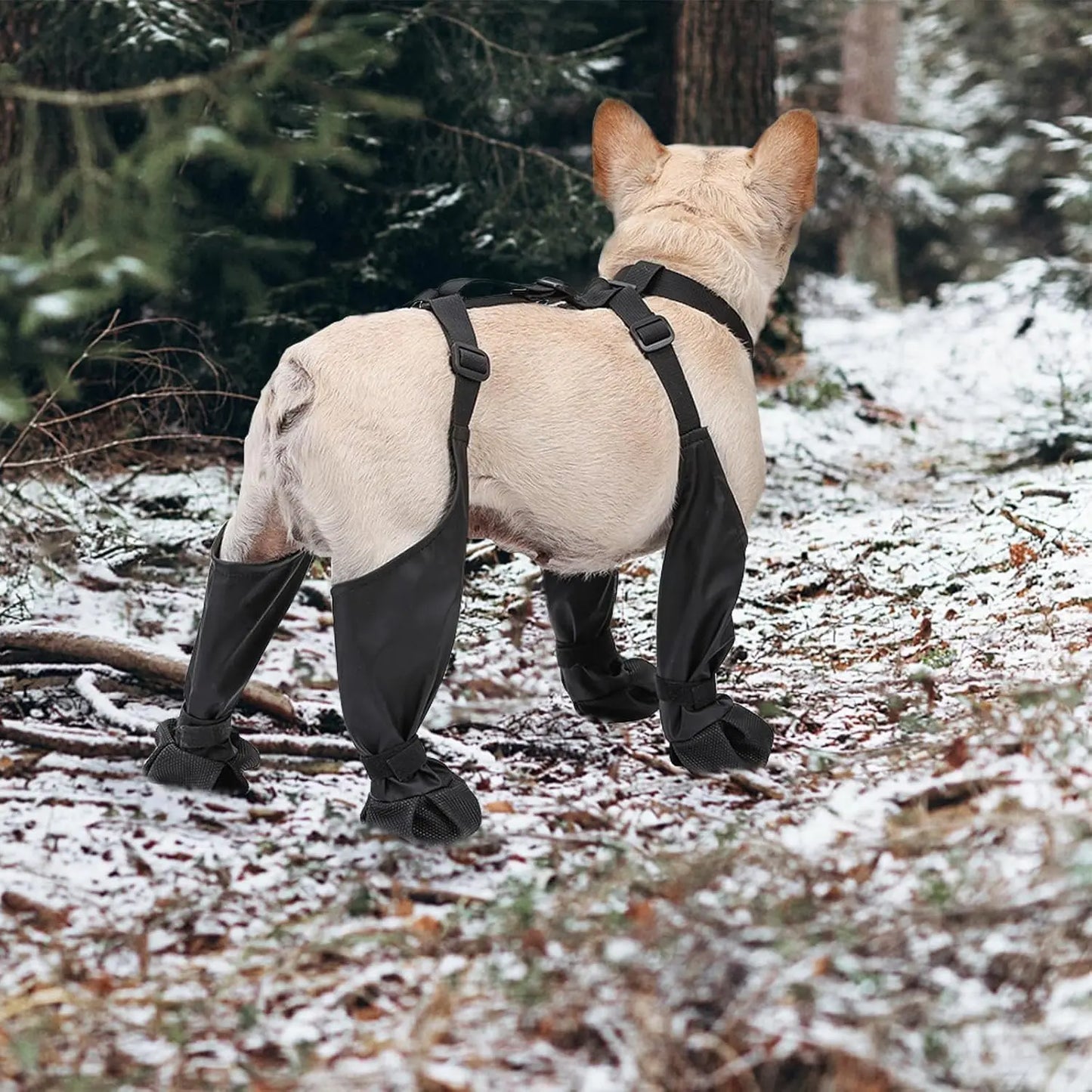 NONECN Outdoor Dog Boots Suspender Leggings Waterproof Paw Protectors