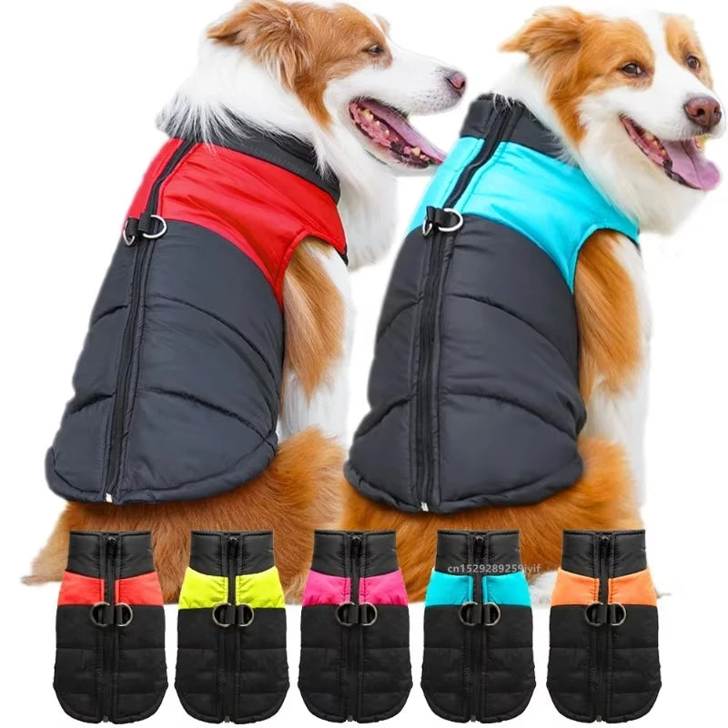 Waterproof Warm Dog Coat Padded Jacket With Zipper Front