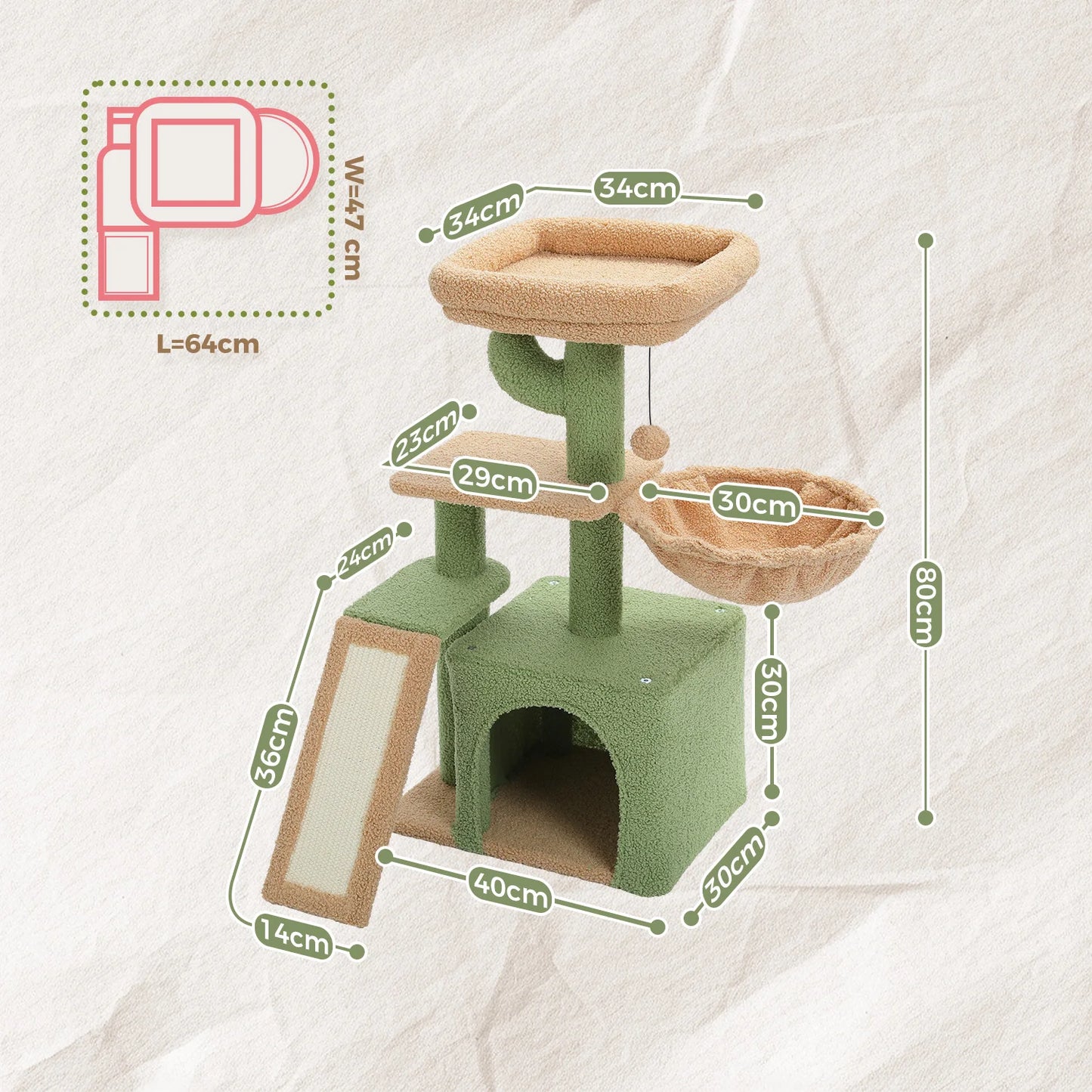 PAWZ Road Cat Tree Tower for Indoor Cats 2 Styles