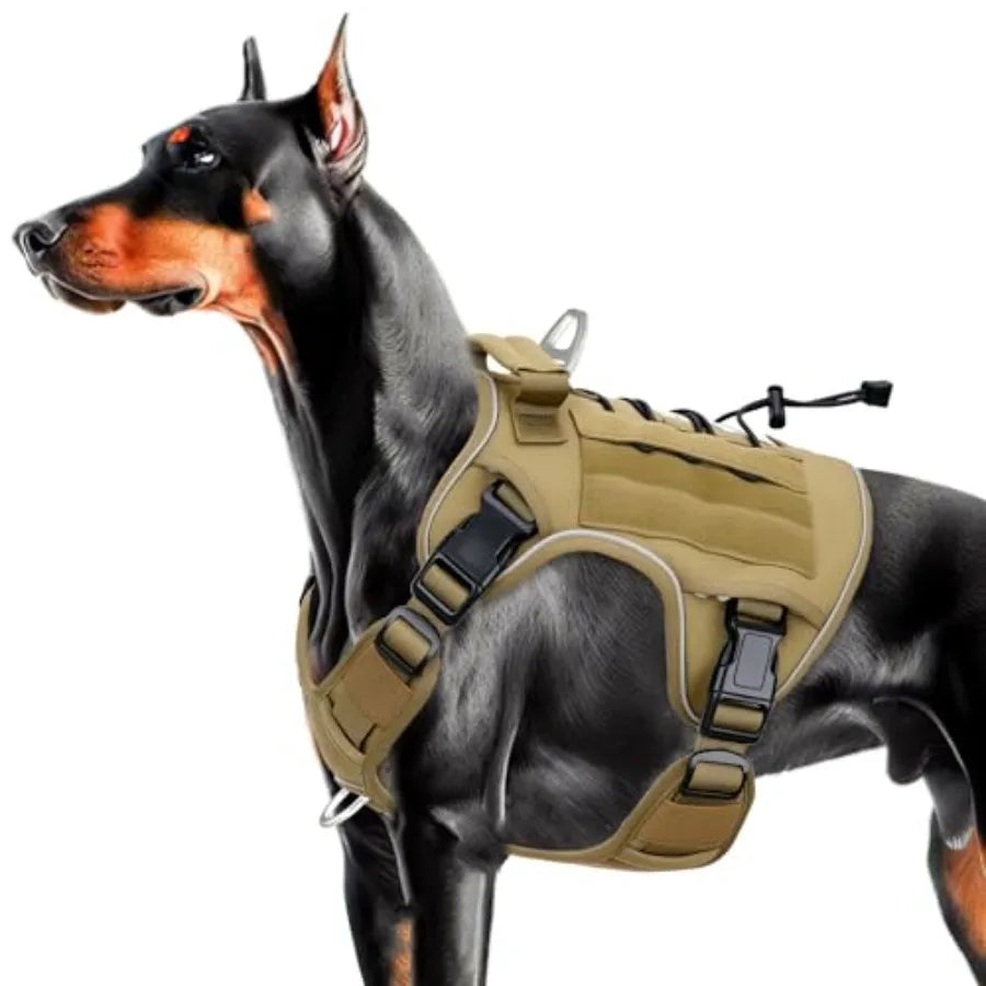 Heavy Duty Large Dog Military Harness No Pull Reflective Vest