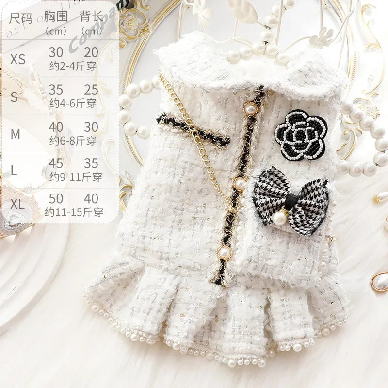 Winter Dog Princess Dress Backpack Coat Luxury Fashion