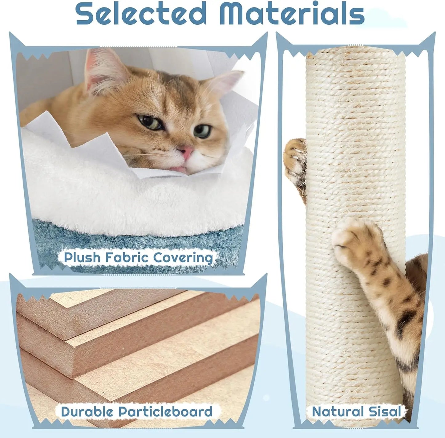 Ocean-Themed Cat Tower Shark Bed Condos Perches Toys