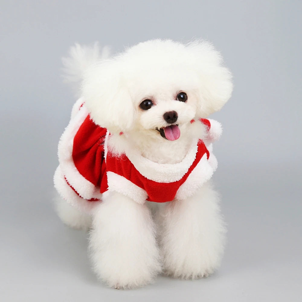 Guangdong Christmas Dog Costume Dress Winter Fleece