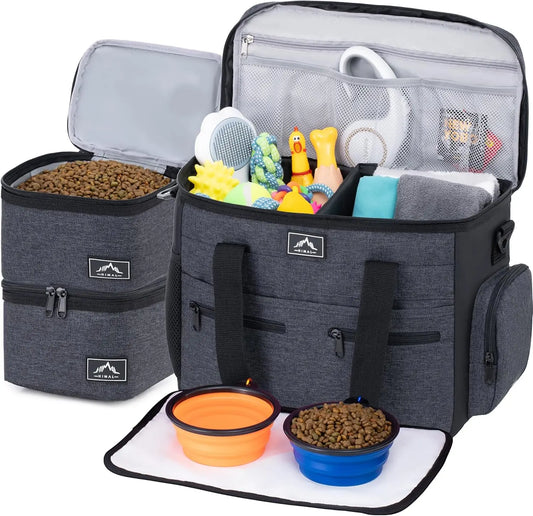 Travel Kit For Large Dog With Containers And Bowls
