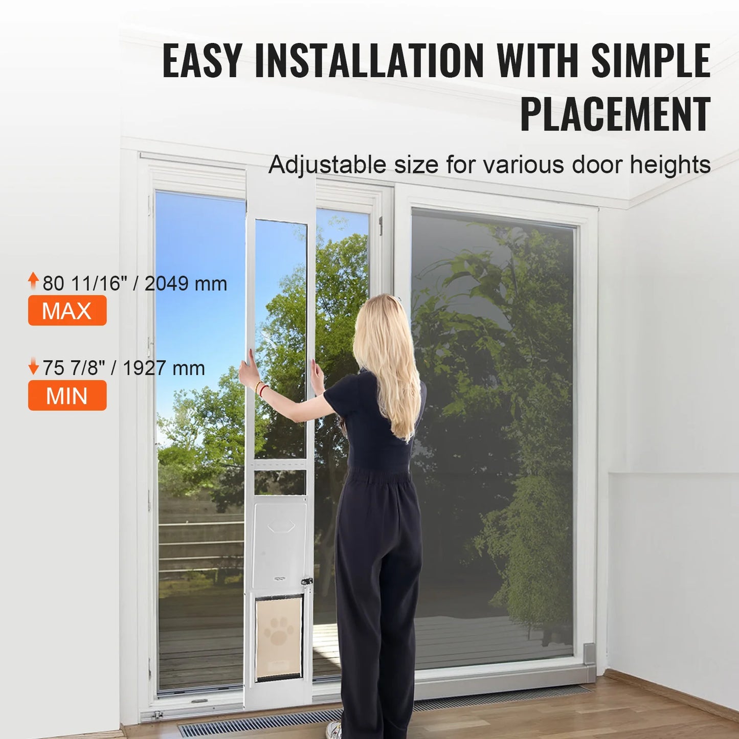 SucceBuy Dog Door For Sliding Glass Door With Aluminum Frame