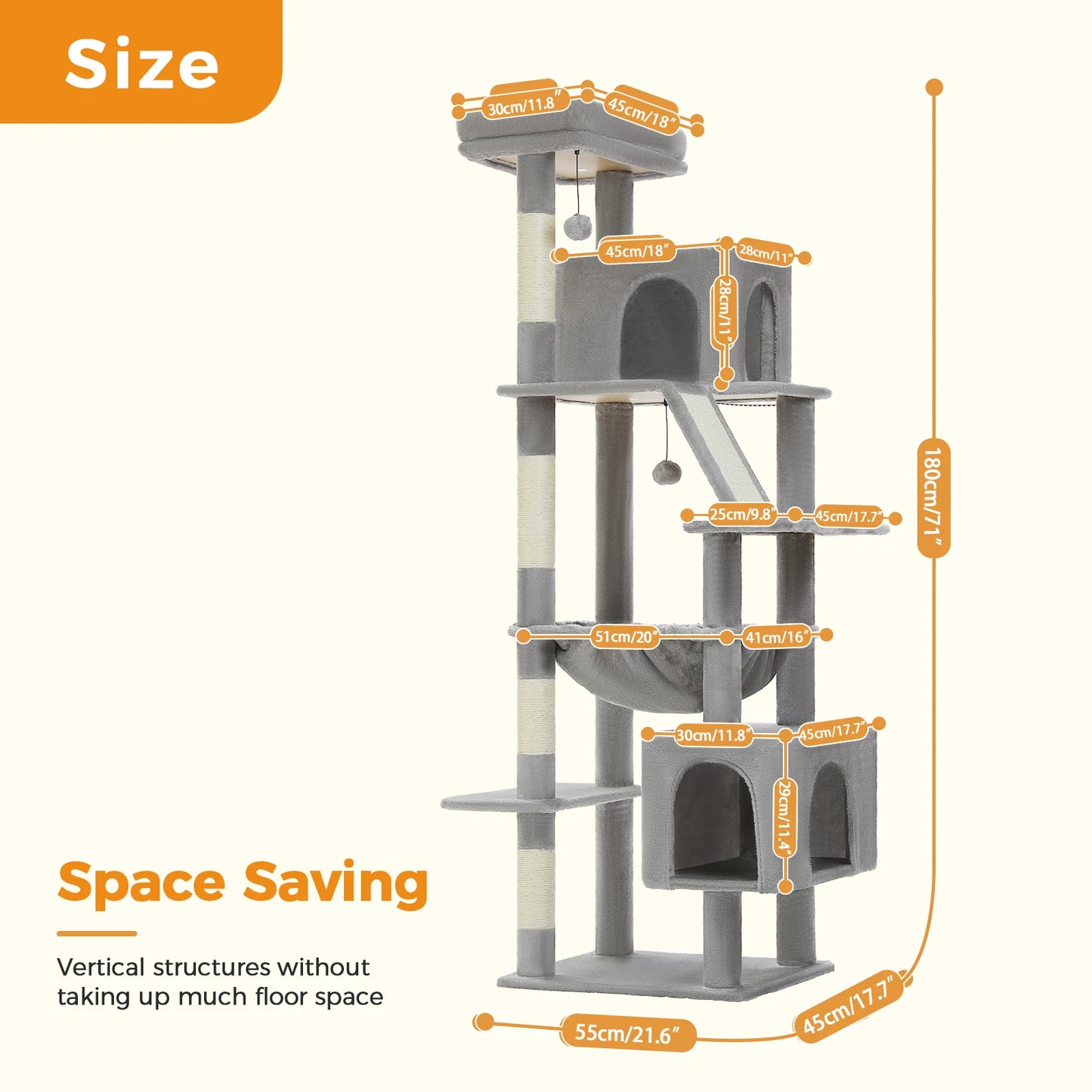 PAWZ Road Cat Tree Tower for Indoor Cats Multi Level