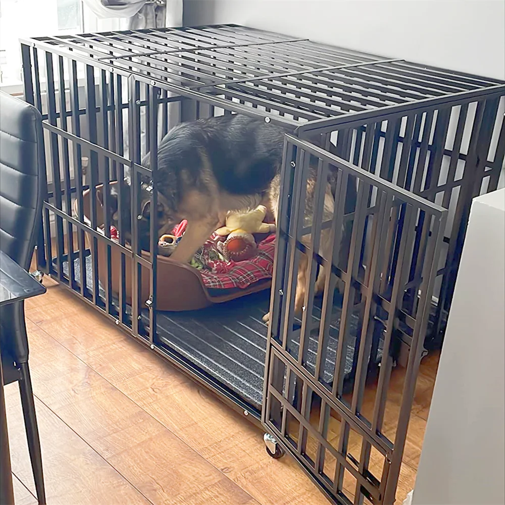 BORWARTH Heavy Duty Dog Crate Chew Resistant Metal Kennel