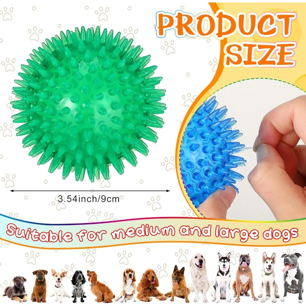 Spikey Dog Balls 24 Piece Squeaky Rubber Toys For Teething