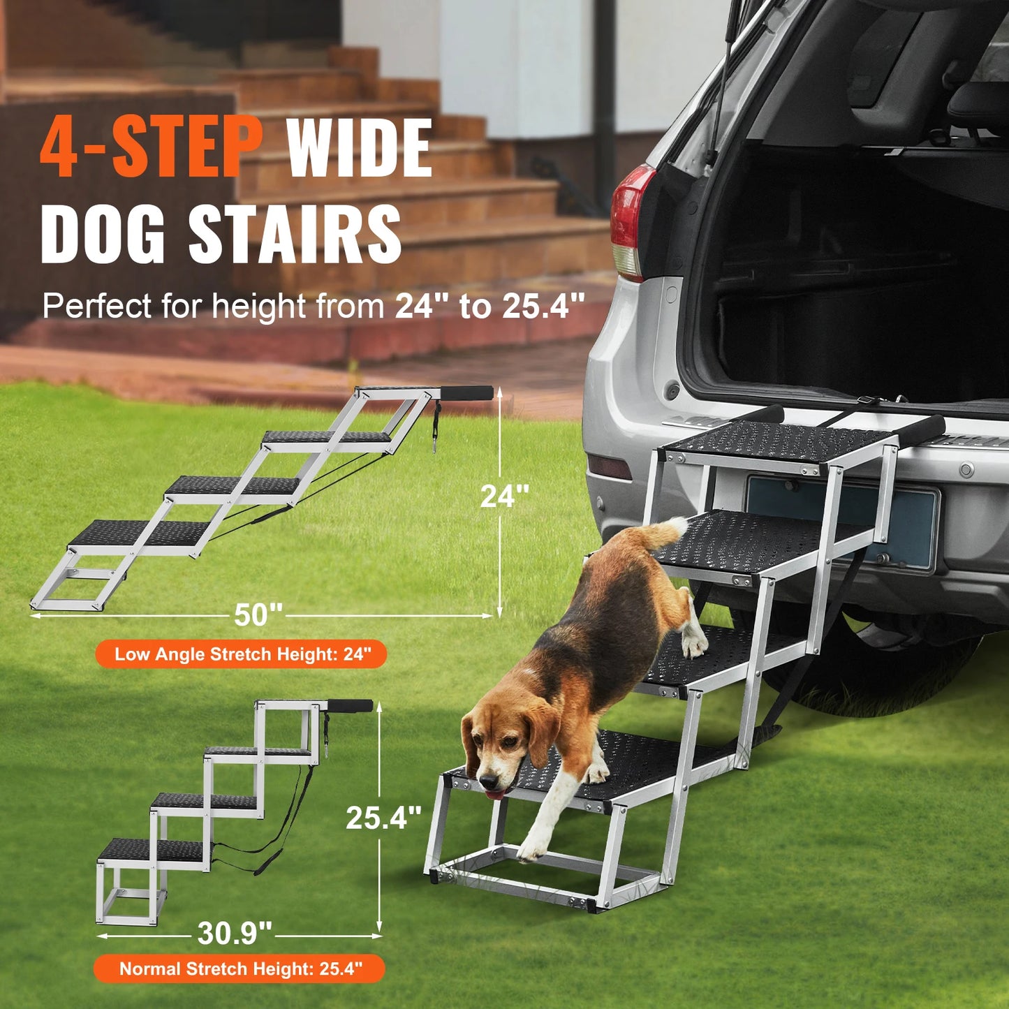 SucceBuy Folding Portable Dog Car Steps For SUV And Cars