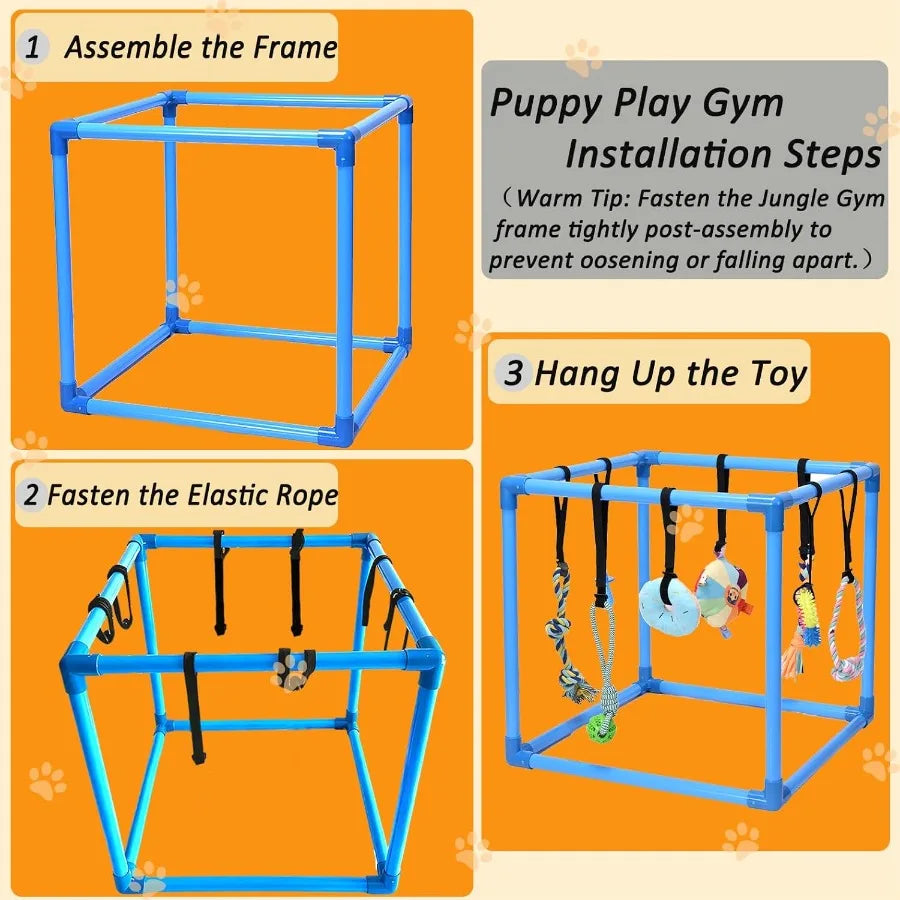Puppy Play Gym With 8 Hanging Toys Indoor Jungle Gym