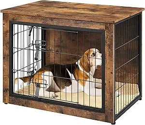 DAFIFY Dog Crate Furniture With Cushion And Double Doors