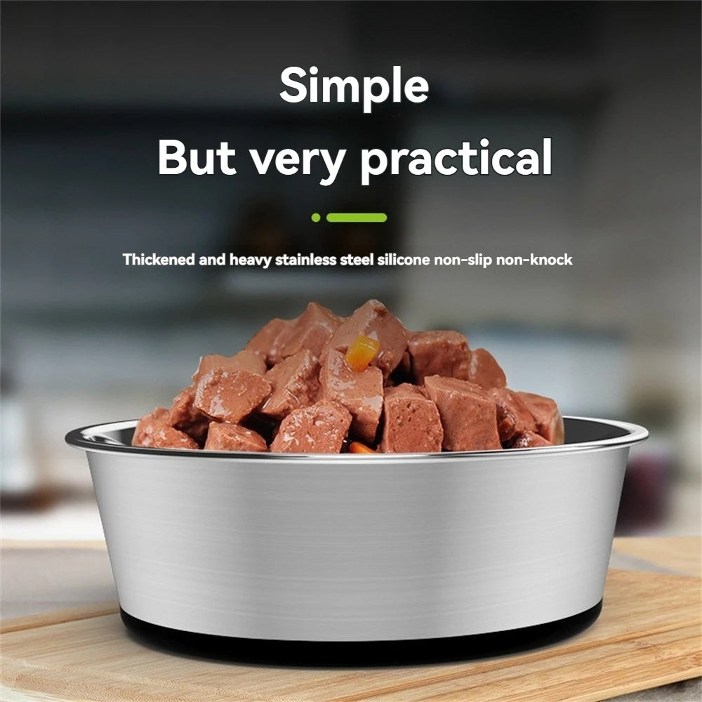 High-concerned Stainless Steel Dog Bowl With Non Slip Base