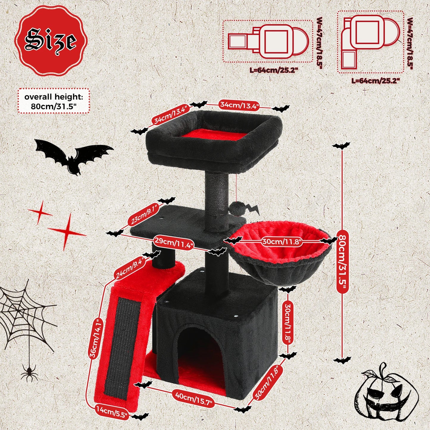 PAWZ Road Cat Tree Tower for Indoor Cats 2 Styles