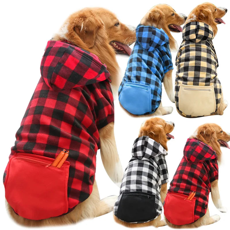Guangdong CN Dog Winter Coat Reversible Plaid Jacket