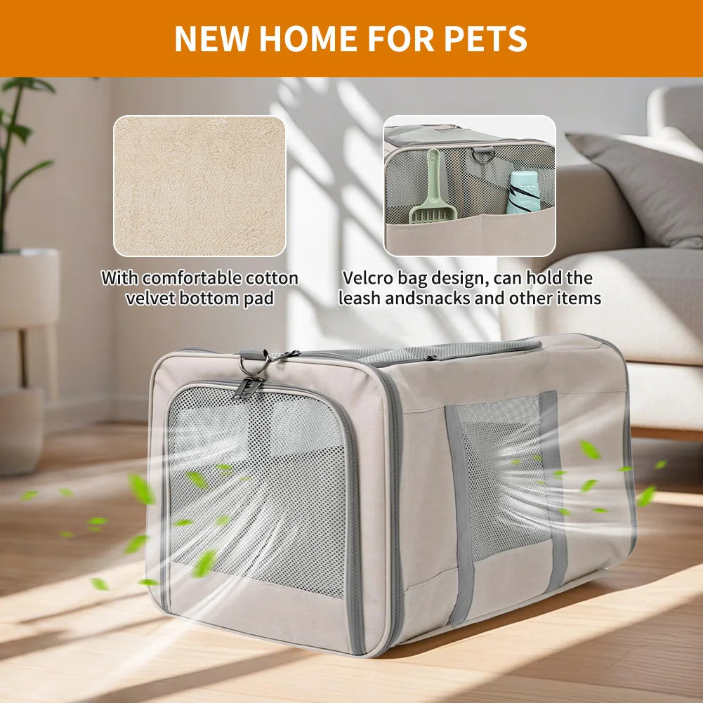 Cat Trolley Carrier With Wheels For Two Cats Travel