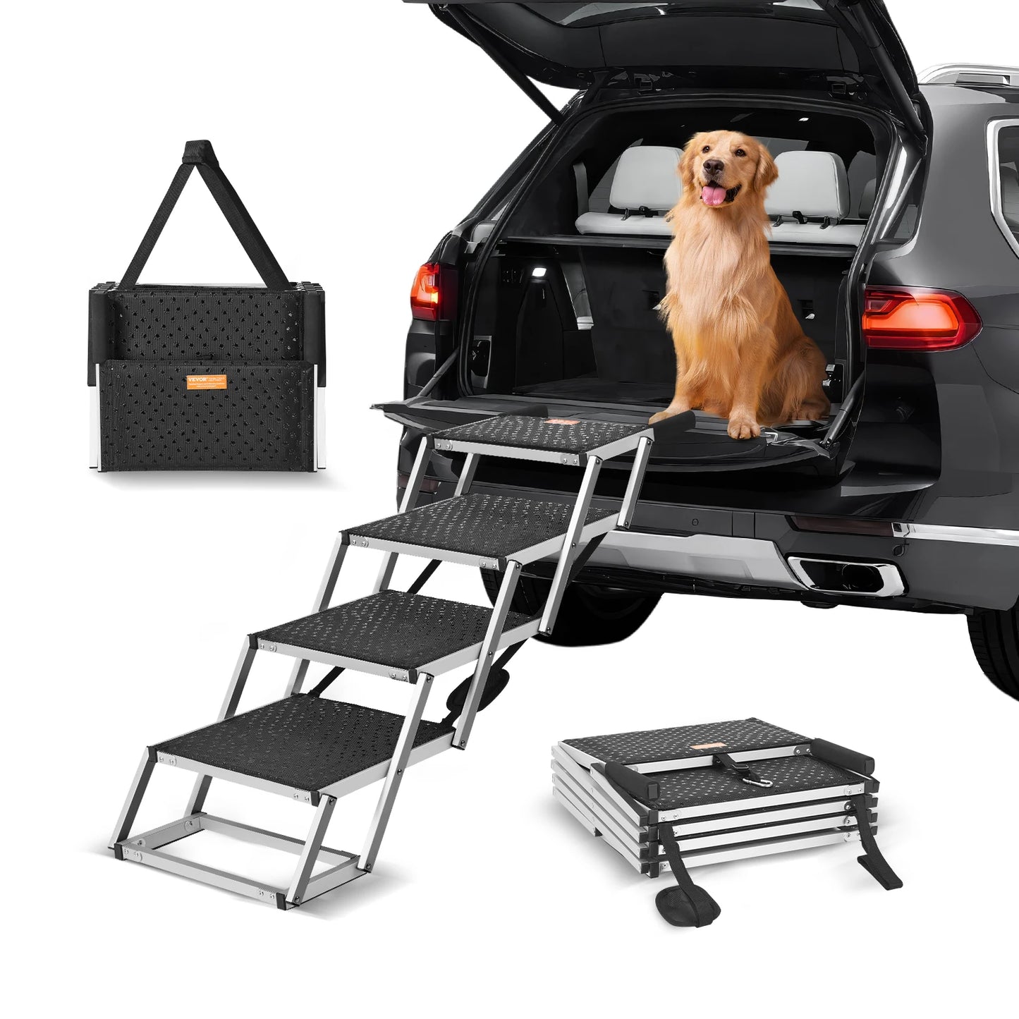SucceBuy Folding Portable Dog Car Steps For SUV And Cars