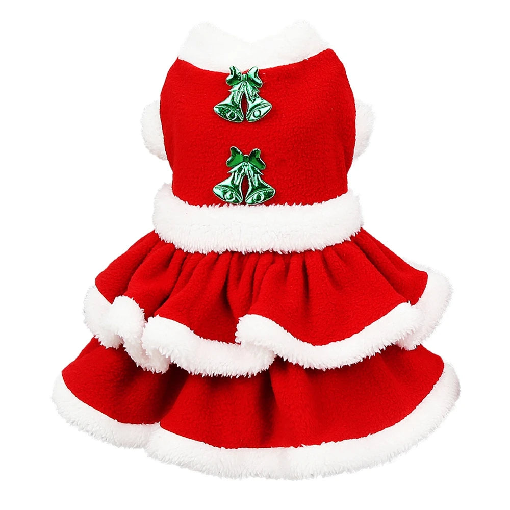Guangdong Christmas Dog Costume Dress Winter Fleece