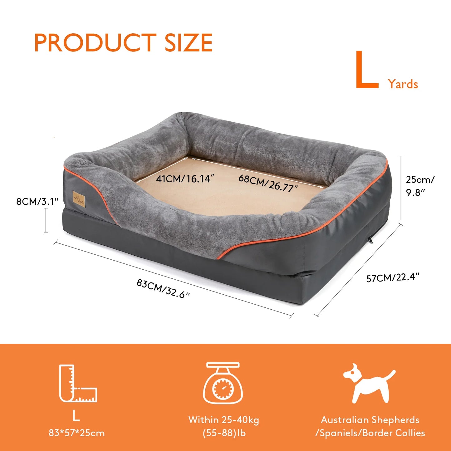 BINGOPAW Anti Allergy Dog Bed With Removable Washable Cover