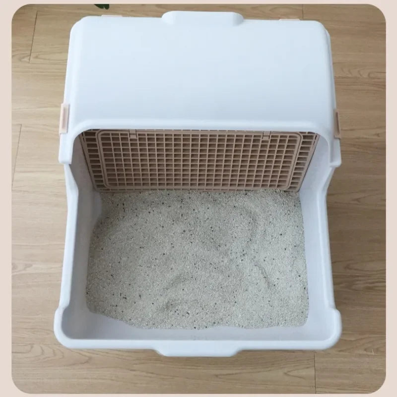 LZJV Semi Automatic Litter Box Anti Splash Cat Toilet